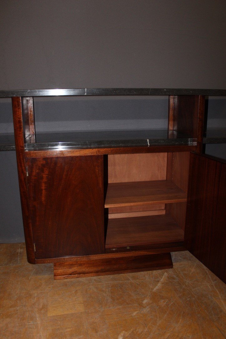 Art Deco Period Console In Exotic Wood And Marble Circa 1930-photo-3