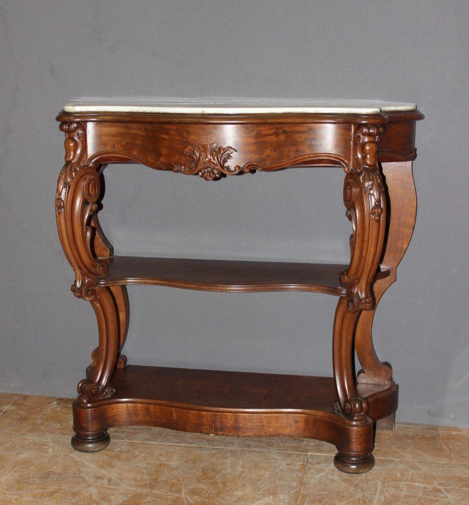 Napoleon III Console In Mahogany Late 19th Century-photo-1