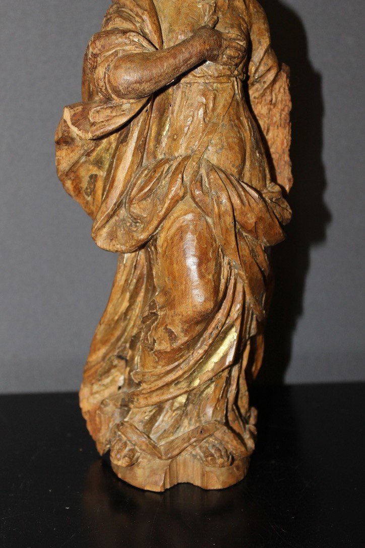 Saint In Linden Wood Late 18th Century-photo-3