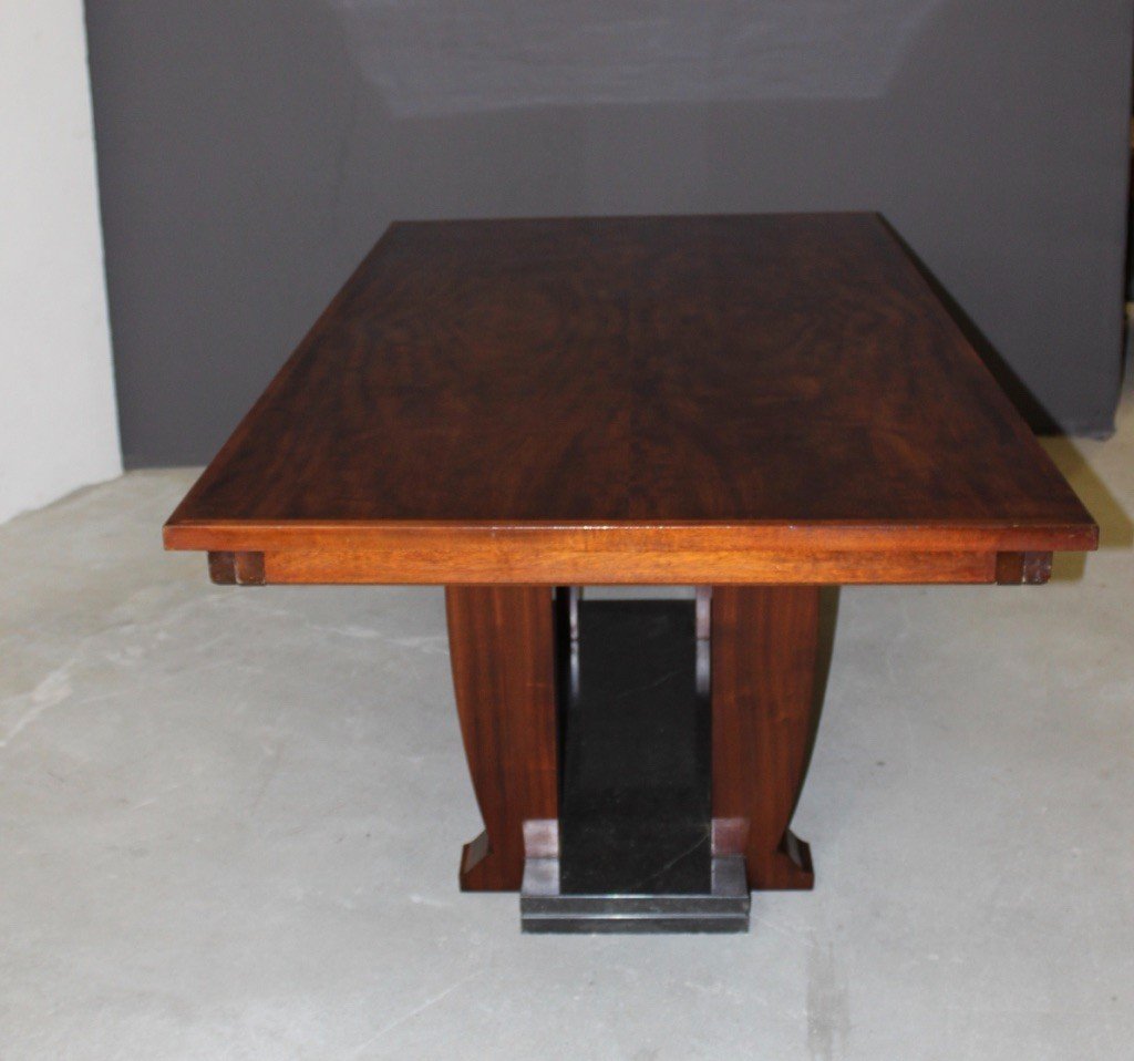 Art Deco Period Table In Mahogany And Marble Circa 1930-photo-1