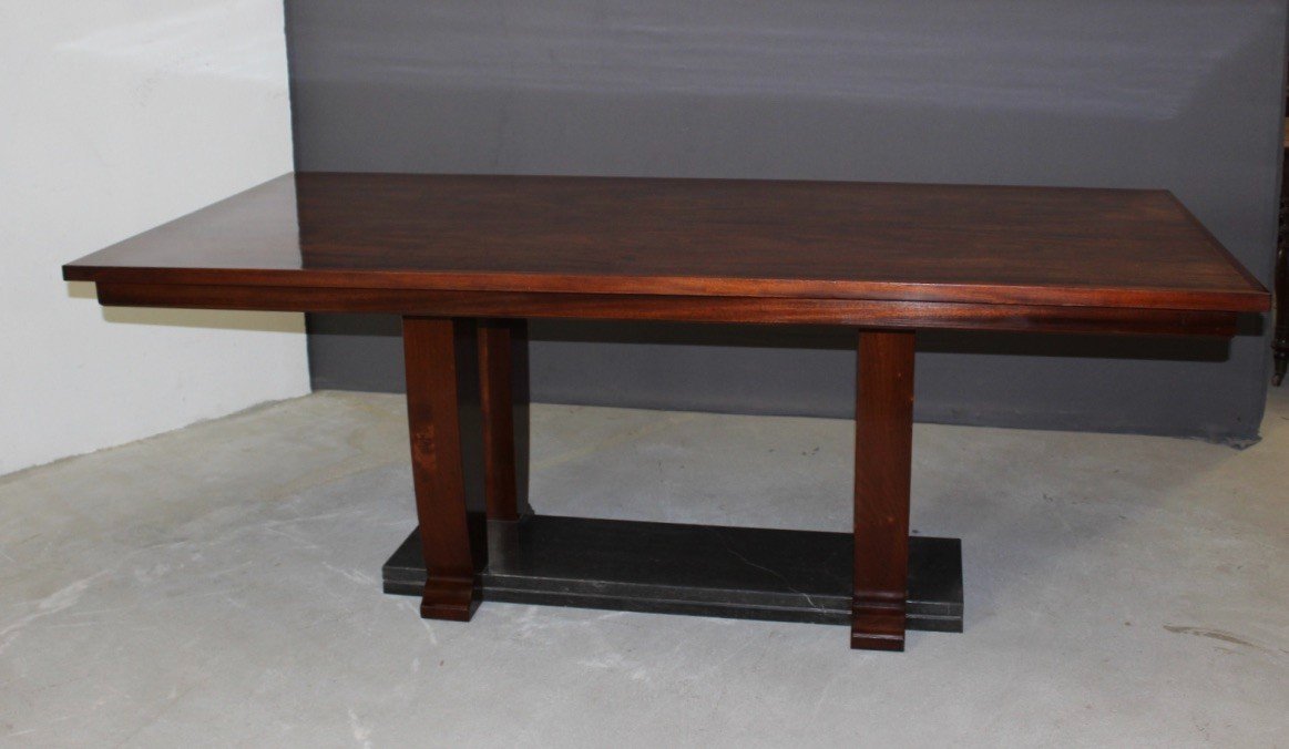 Art Deco Period Table In Mahogany And Marble Circa 1930-photo-2
