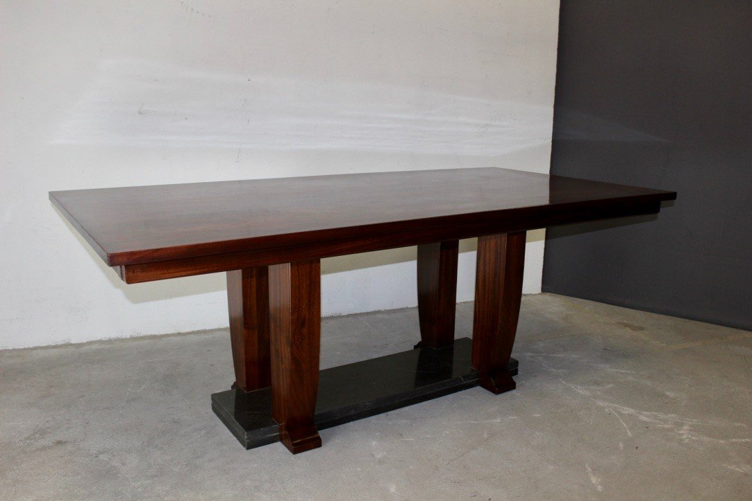 Art Deco Period Table In Mahogany And Marble Circa 1930-photo-4