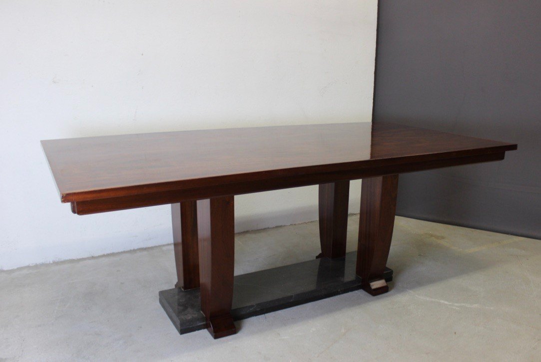 Art Deco Period Table In Mahogany And Marble Circa 1930