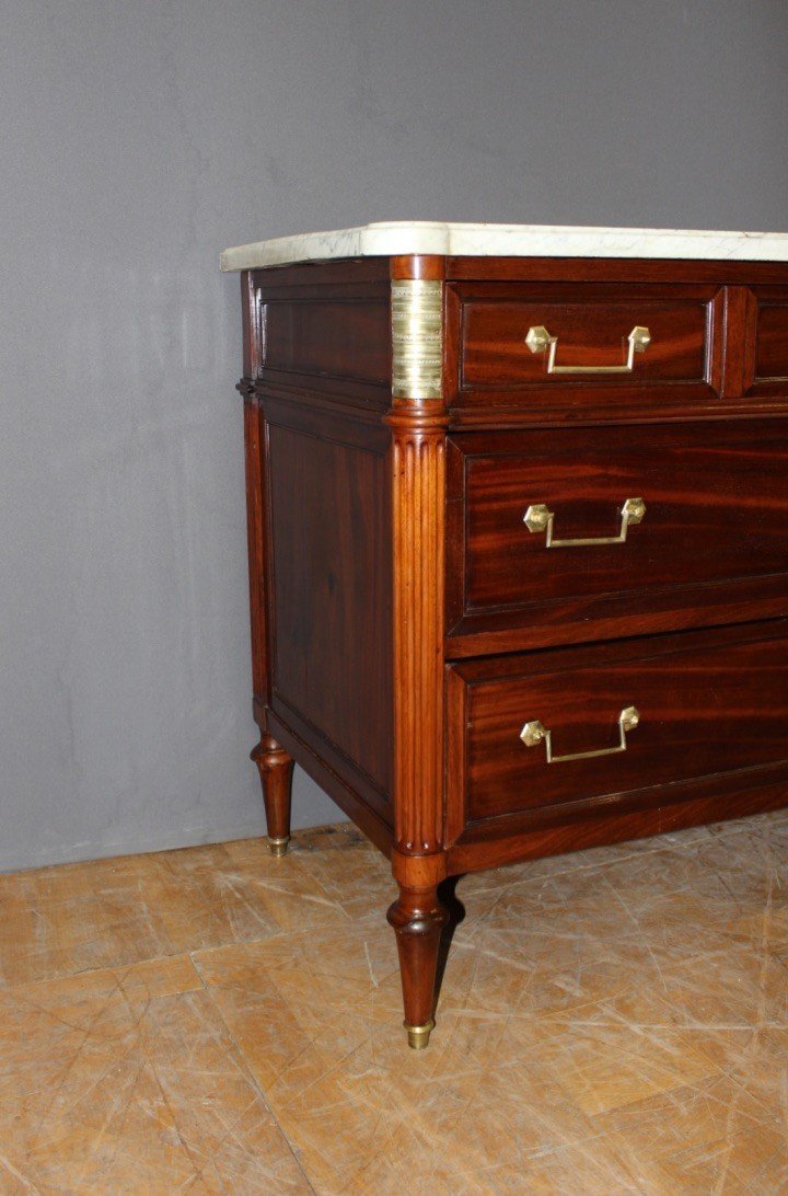 Commode d'époque Louis XVI En Acajou Fin XVIII-photo-2