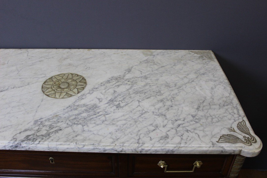 Commode d'époque Louis XVI En Acajou Fin XVIII-photo-5