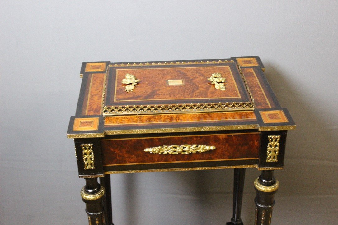 Napoleon III Period Planter In 19th Century Marquetry-photo-2