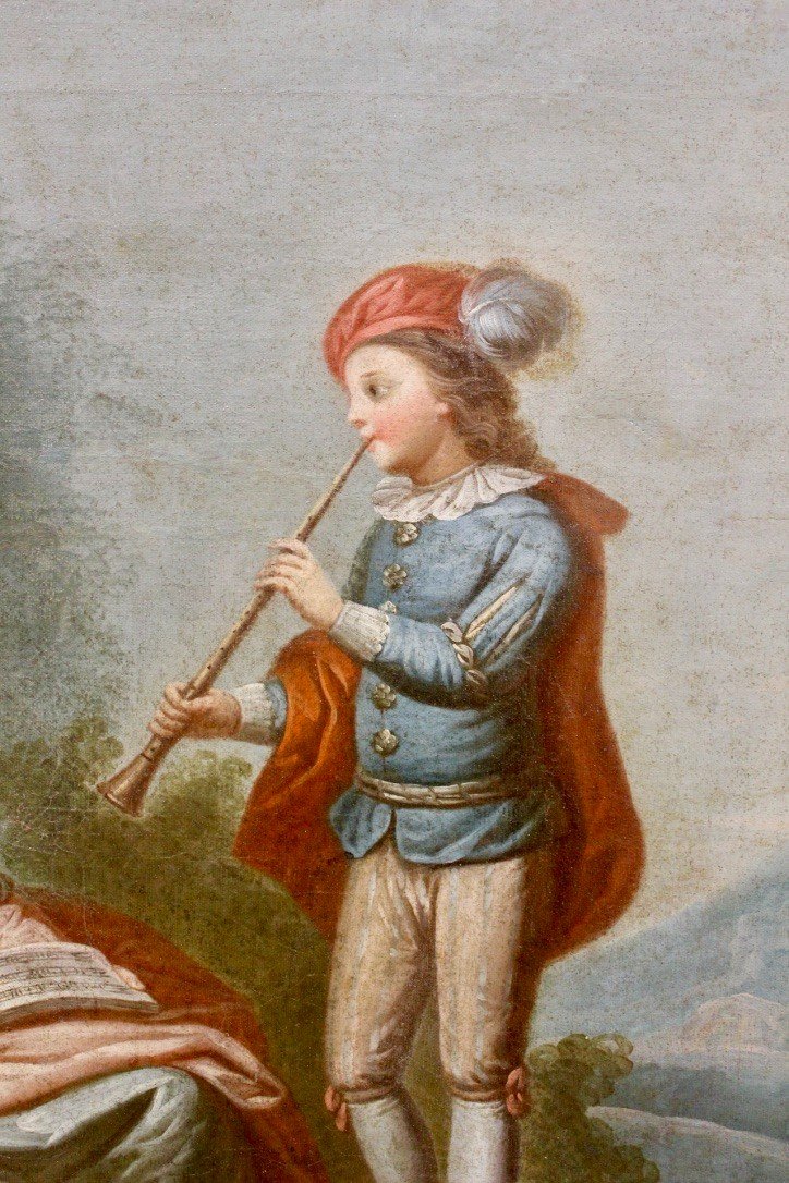 Louis XVI Style Trumeau Scene Of Musicians Around 1880-photo-8