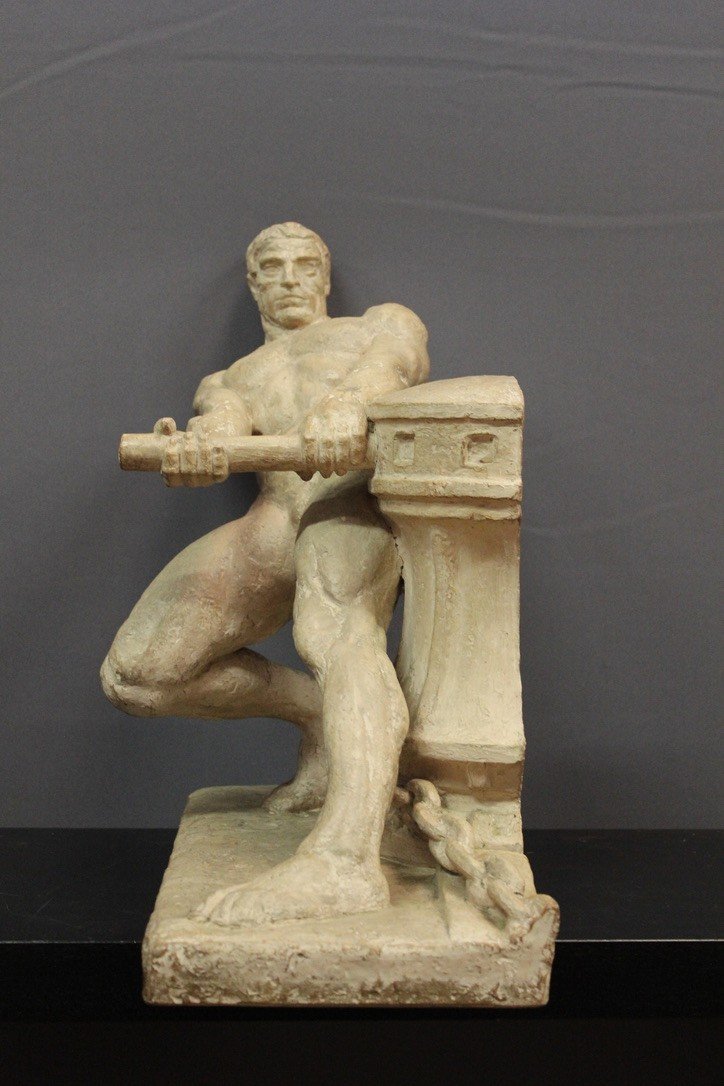 Terracotta "the Force" By Henri Bargas Around 1930-photo-4