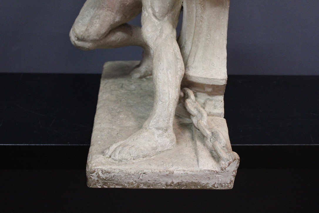 Terracotta "the Force" By Henri Bargas Around 1930-photo-6