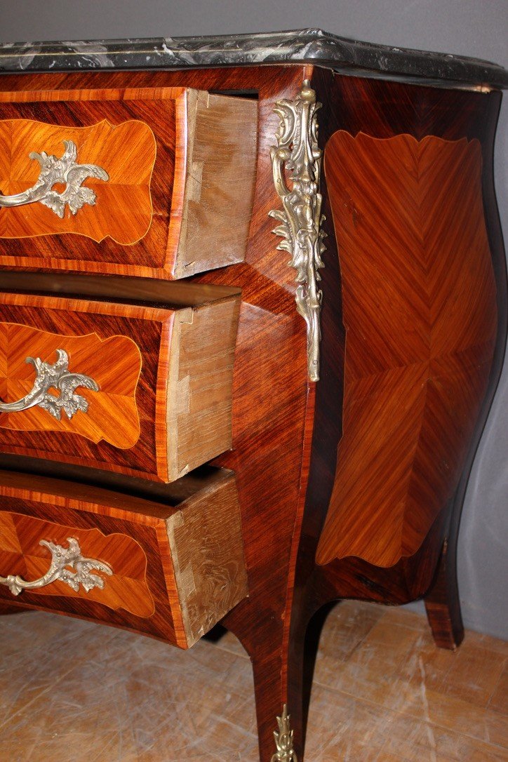 Louis XV Style Commode In Marquetry -photo-2