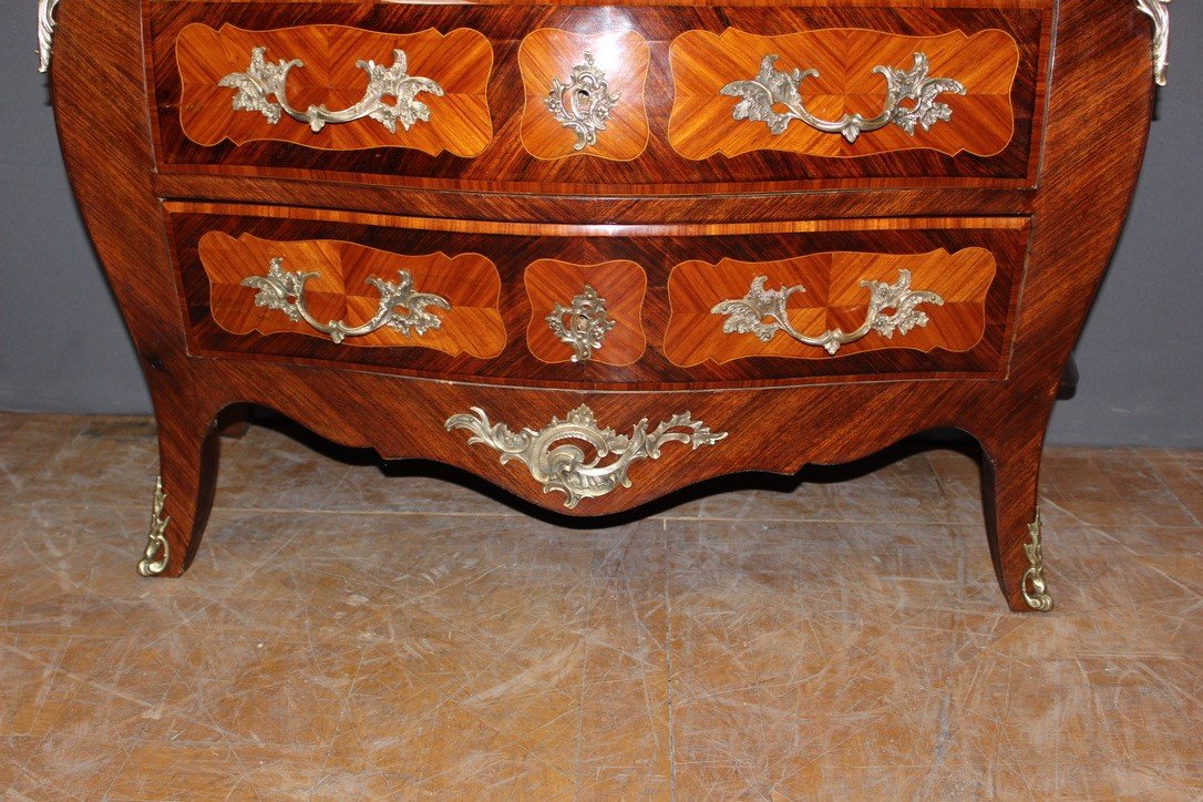 Louis XV Style Commode In Marquetry -photo-3