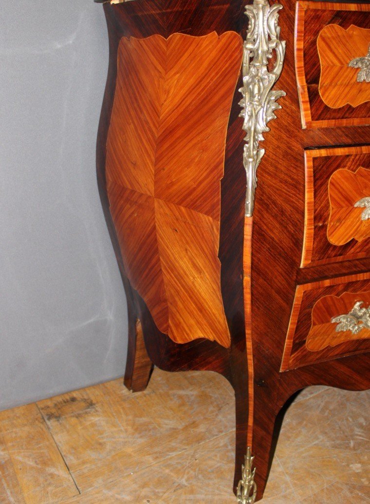 Louis XV Style Commode In Marquetry -photo-2