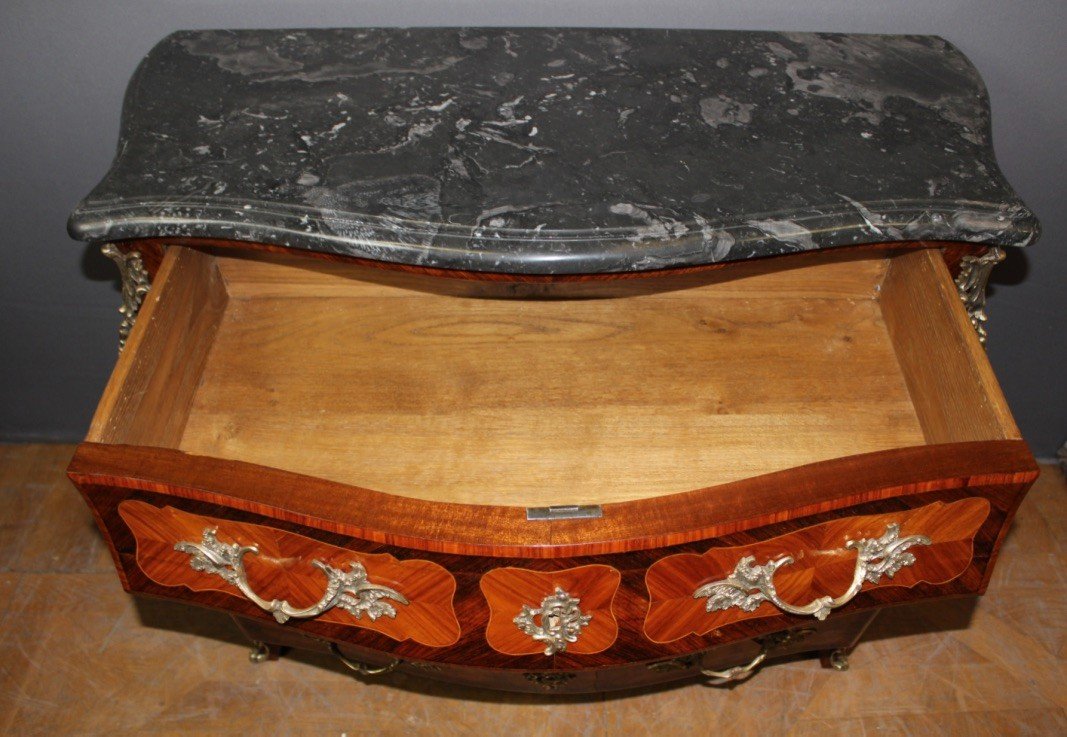 Louis XV Style Commode In Marquetry -photo-3