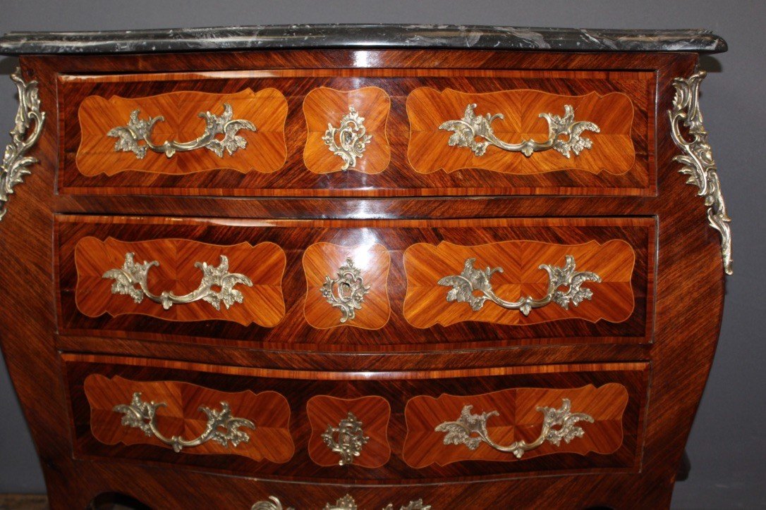 Louis XV Style Commode In Marquetry -photo-4