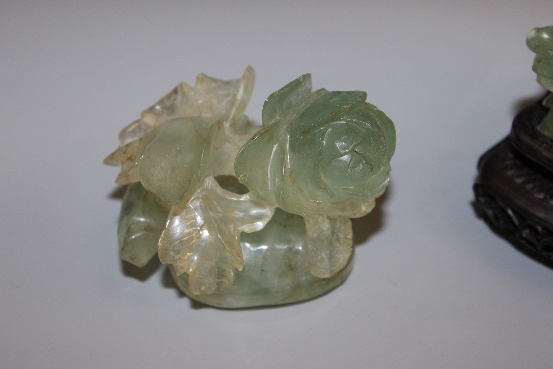Fluorite Covered Vase With Flower Decor, Asia -photo-6