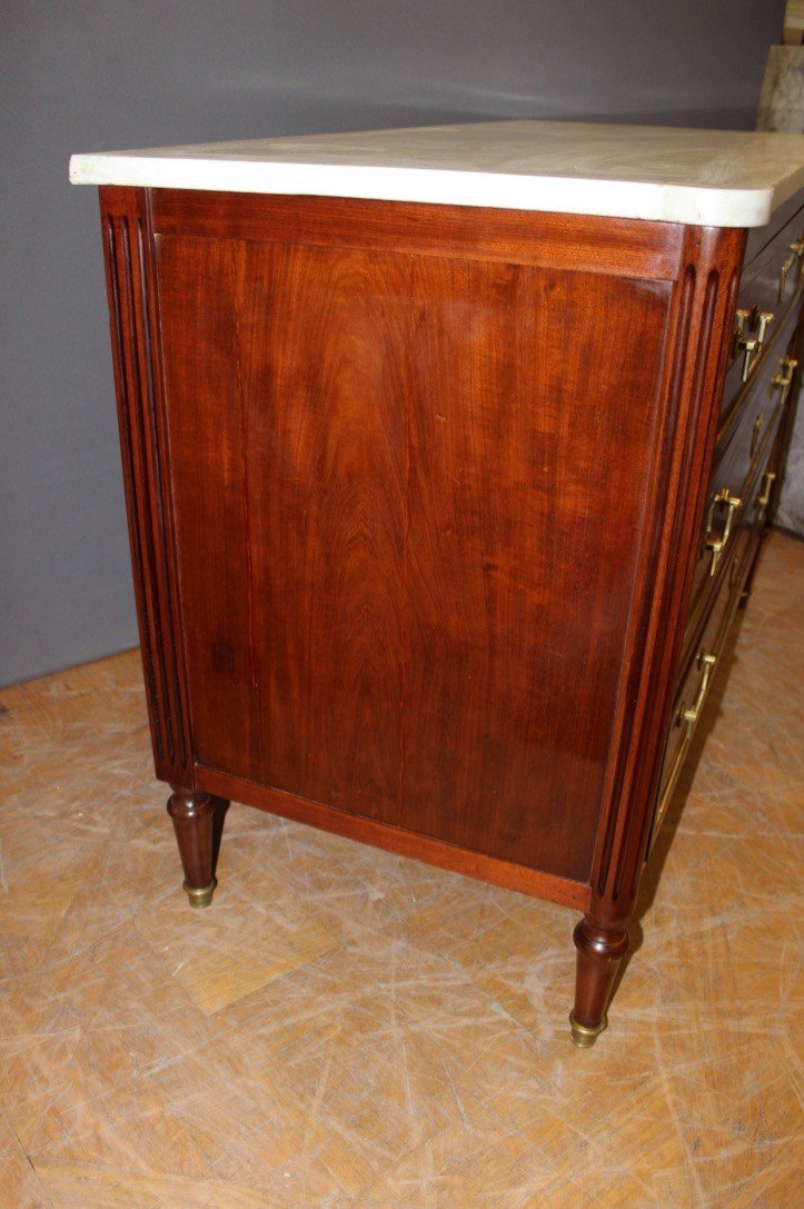 Louis XVI Commode In Mahogany And Brass Early 19th Century-photo-2