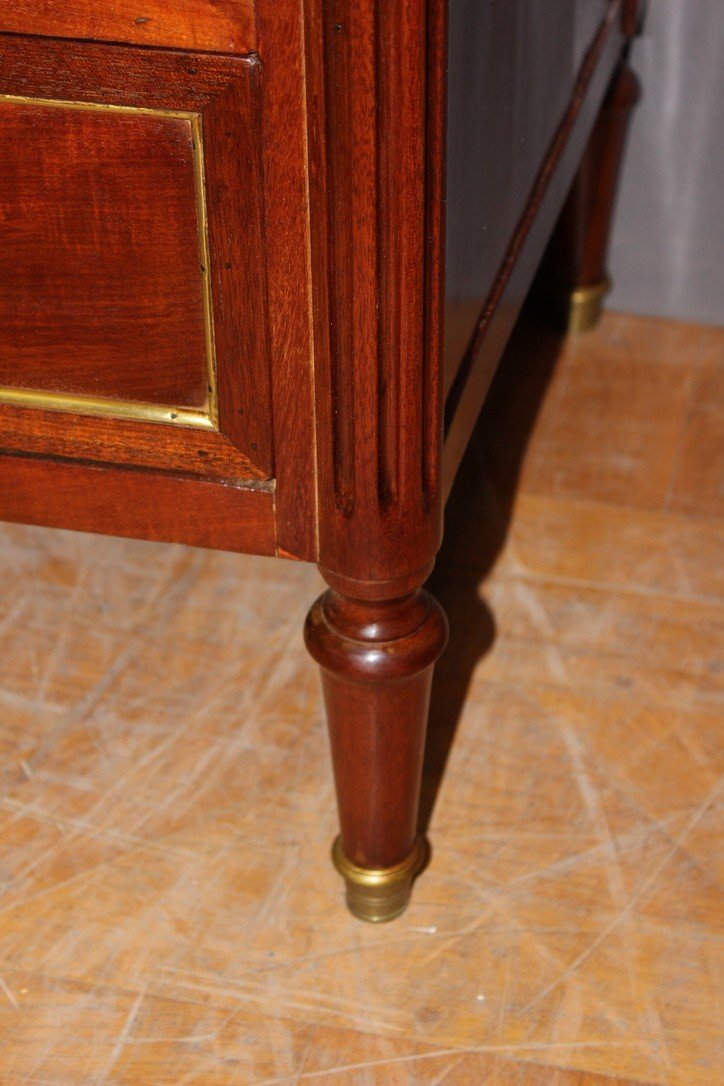 Louis XVI Commode In Mahogany And Brass Early 19th Century-photo-4