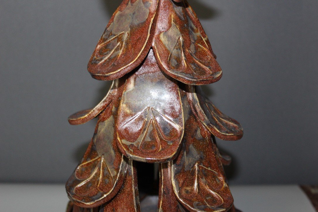 Coq En Céramique Marron Vers 1950-photo-2