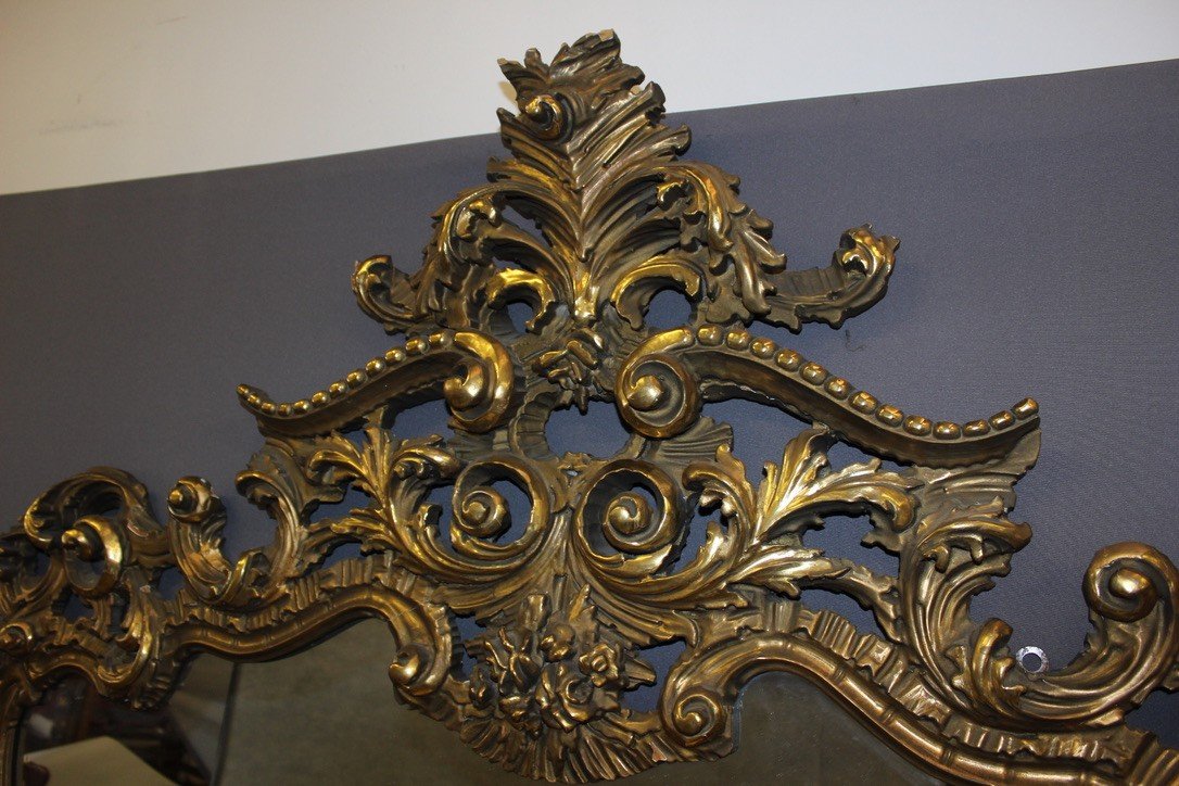 Très Grand Miroir Et Console Rococo Italien Vers 1950-photo-4