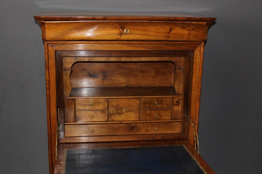 Louis Philippe Secretary In Walnut 19th Century -photo-2