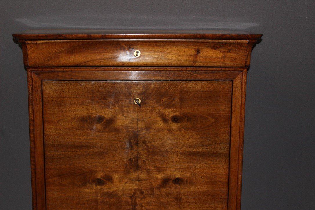 Louis Philippe Secretary In Walnut 19th Century -photo-2
