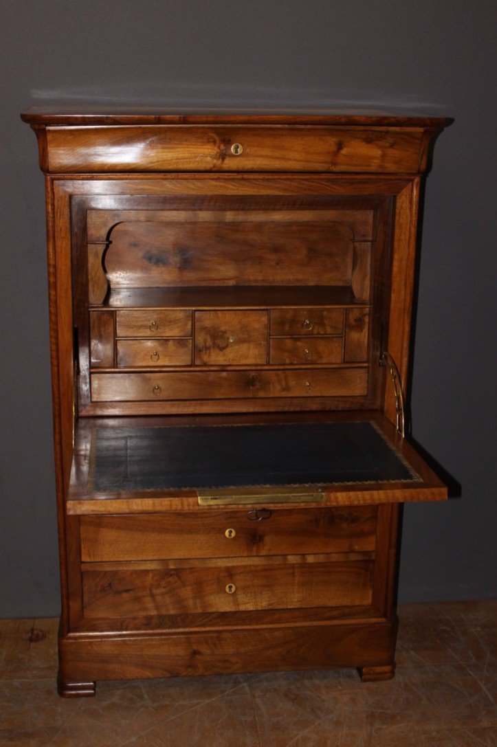 Louis Philippe Secretary In Walnut 19th Century -photo-7