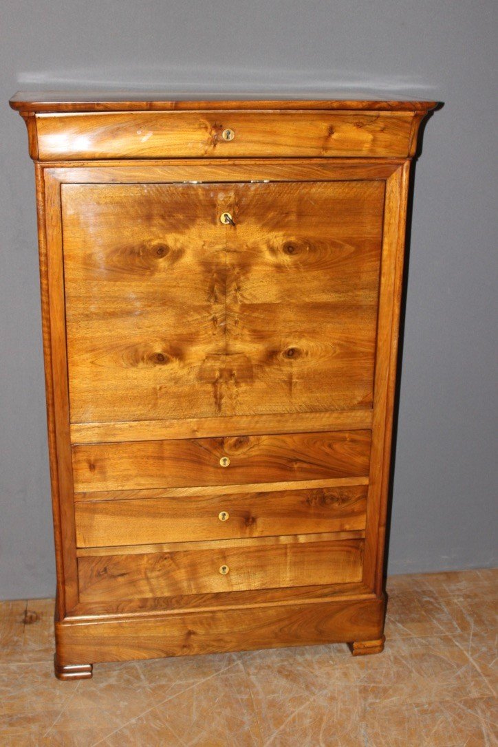 Louis Philippe Secretary In Walnut 19th Century 