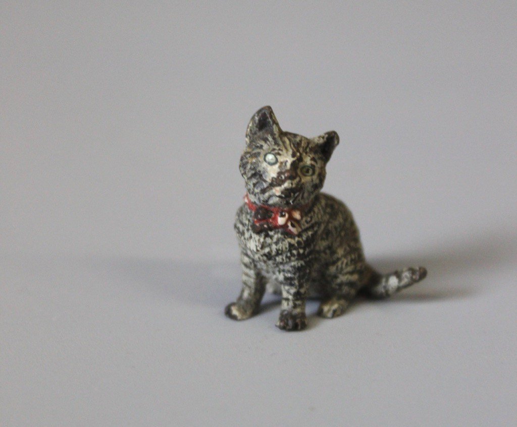 Bronze De Vienne Figurant Un Chat Vers 1900