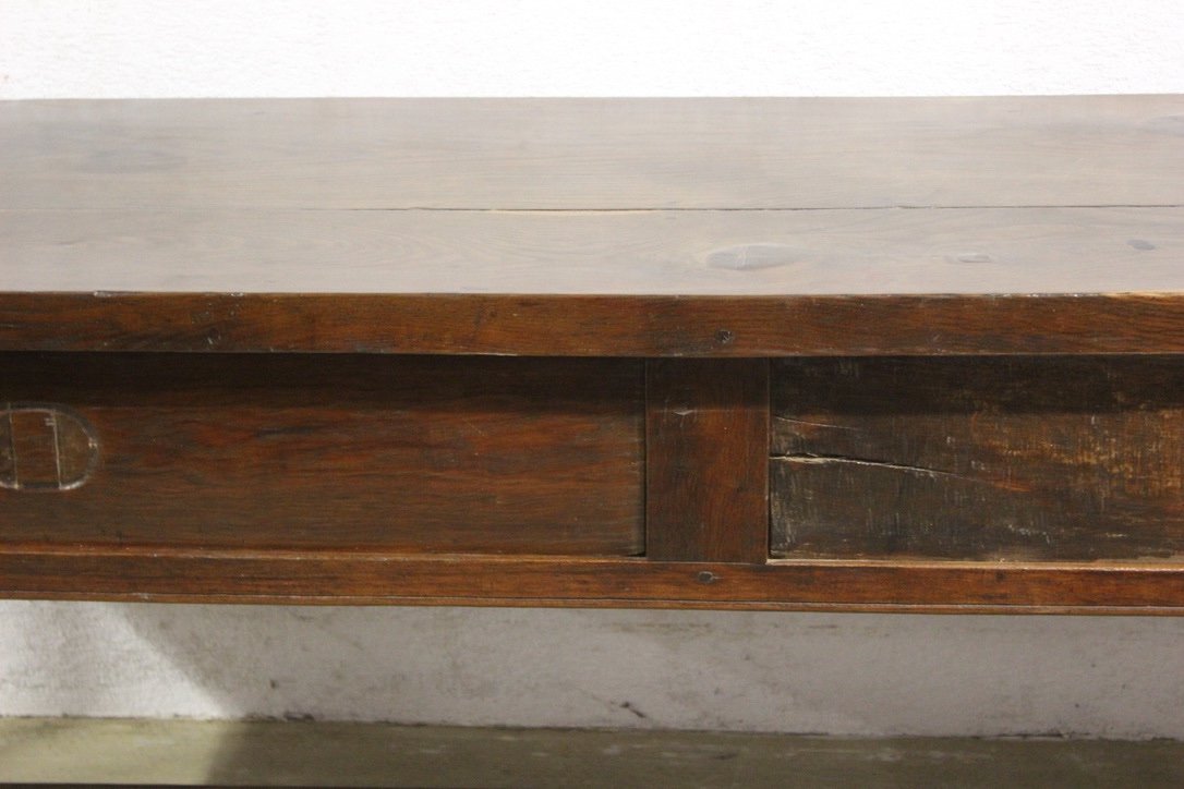 Table De Ferme Ou Console En Chêne Fin XVIII-photo-3
