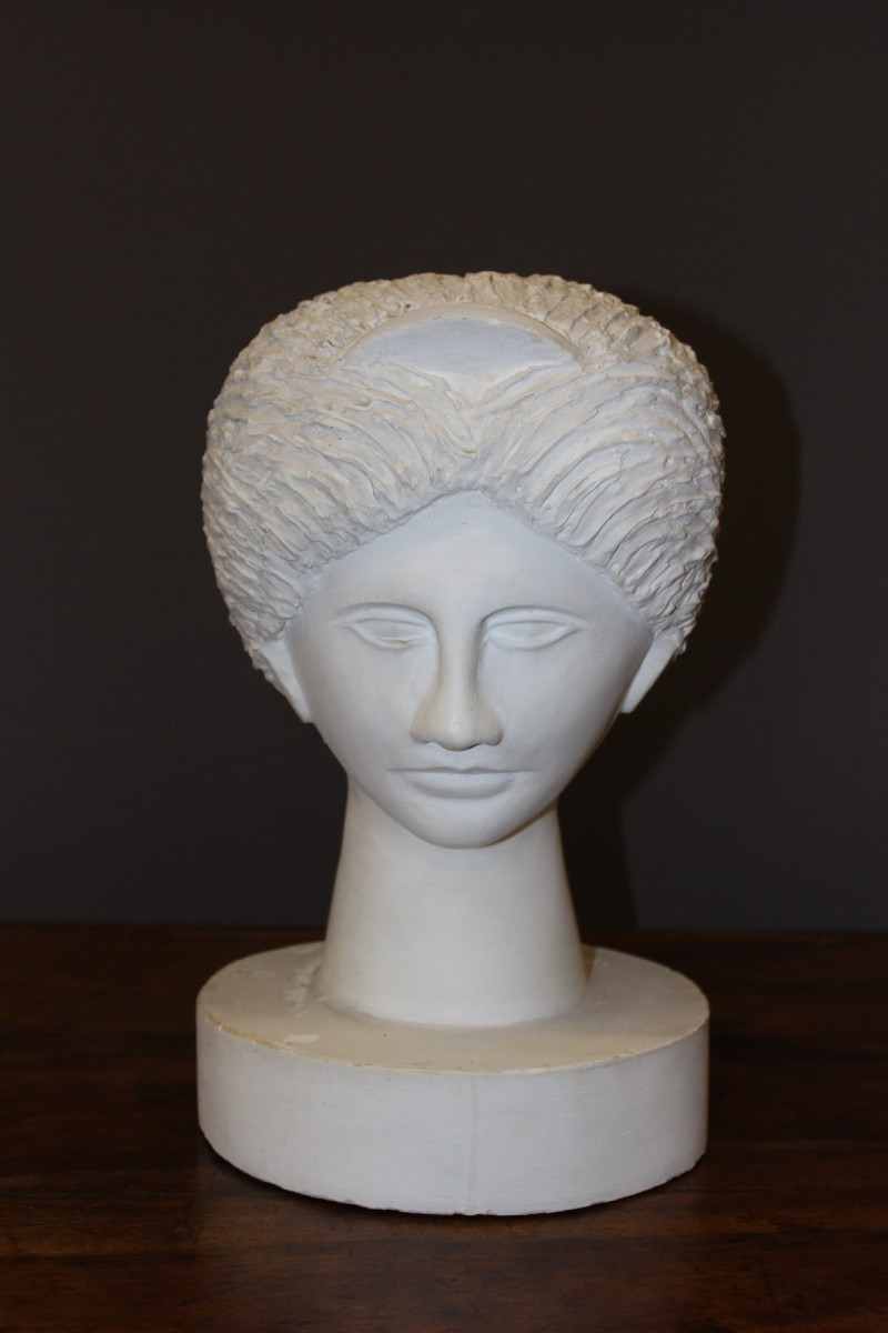 Plaster Head Of Diana, Original Sculpture Circa 1950