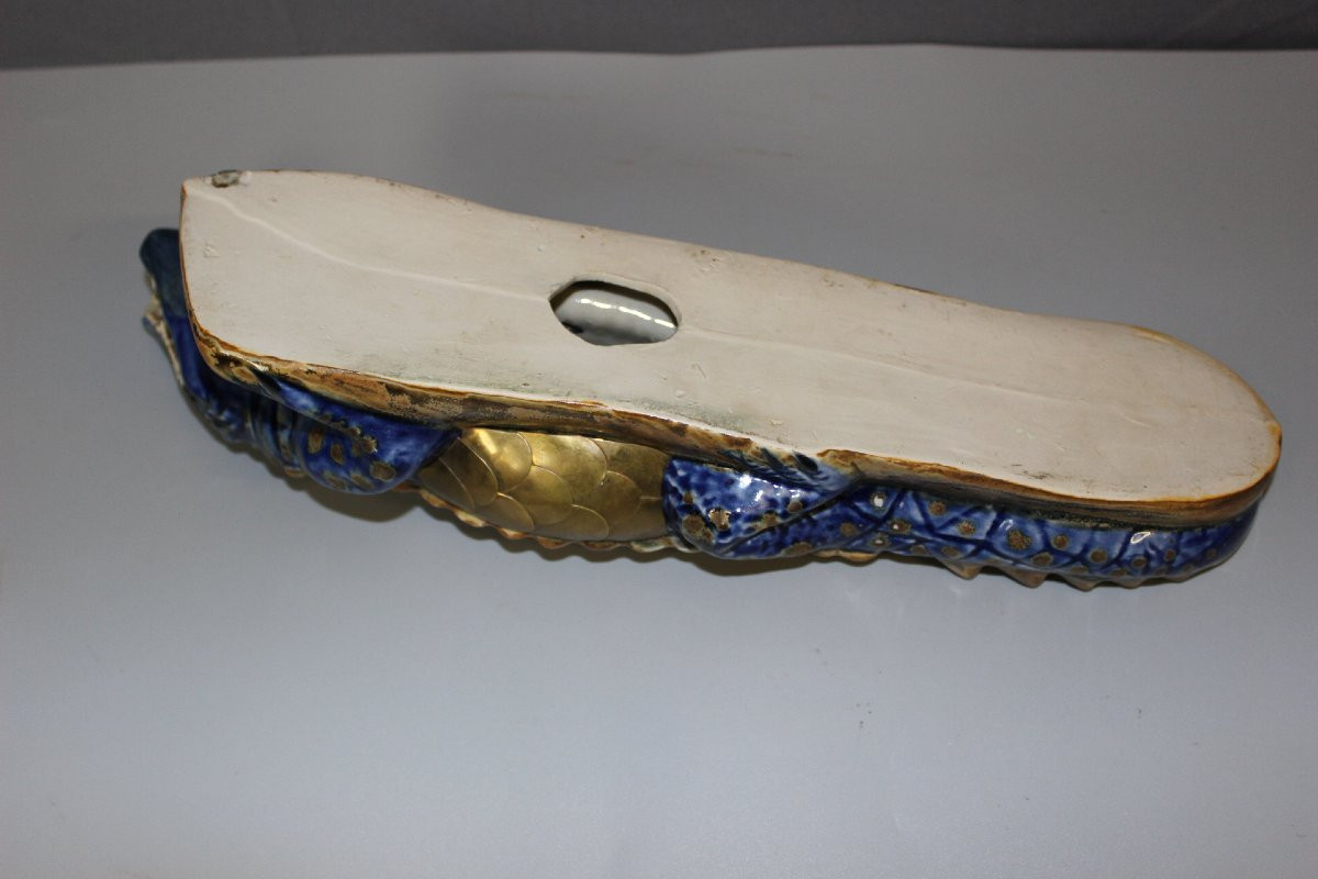 Ceramic And Brass Crocodile XX-photo-6