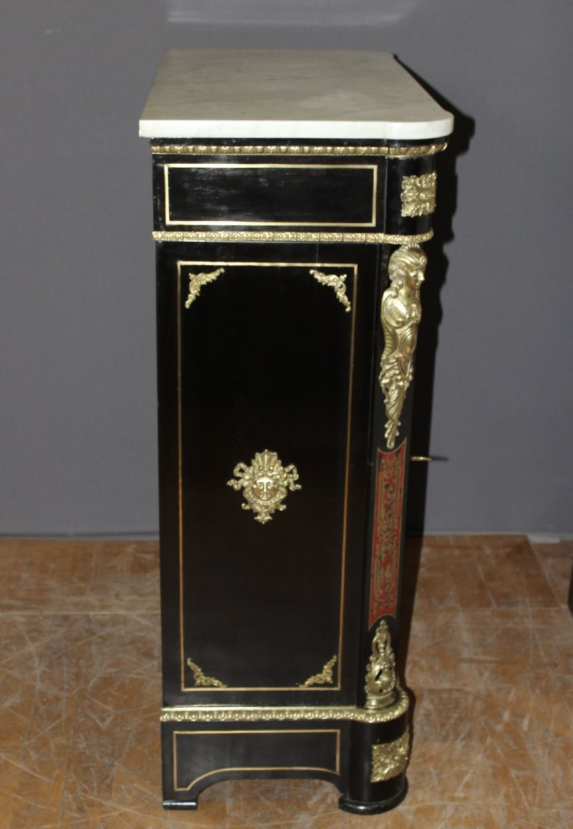 Meuble d'Appui Napoléon III En Marqueterie Boulle XIX-photo-3