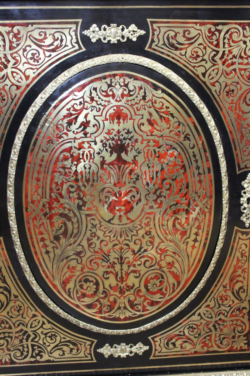 Meuble d'Appui Napoléon III En Marqueterie Boulle XIX-photo-7