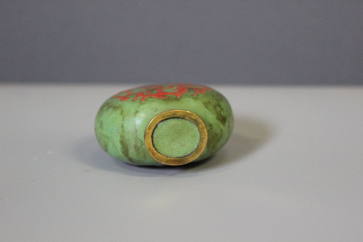 Red Coral Enameled Snuff Bottle, China, Early 20th Century-photo-5
