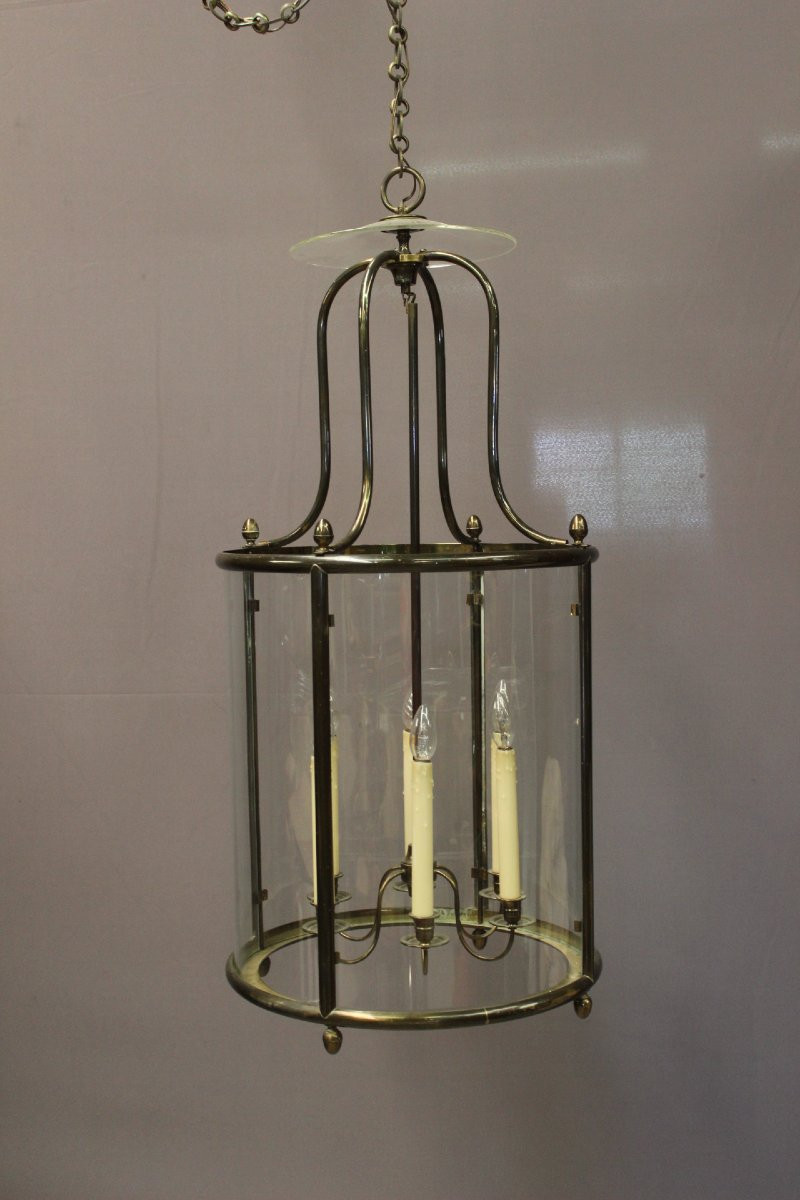 Importante Lanterne à Six Feux En Laiton , Diamètre 52 cm époque XX-photo-1