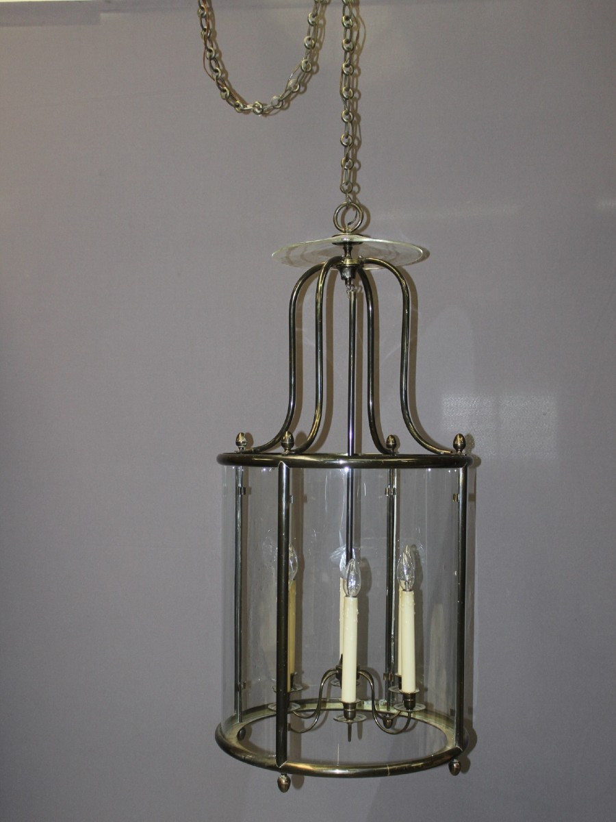 Importante Lanterne à Six Feux En Laiton , Diamètre 52 cm époque XX