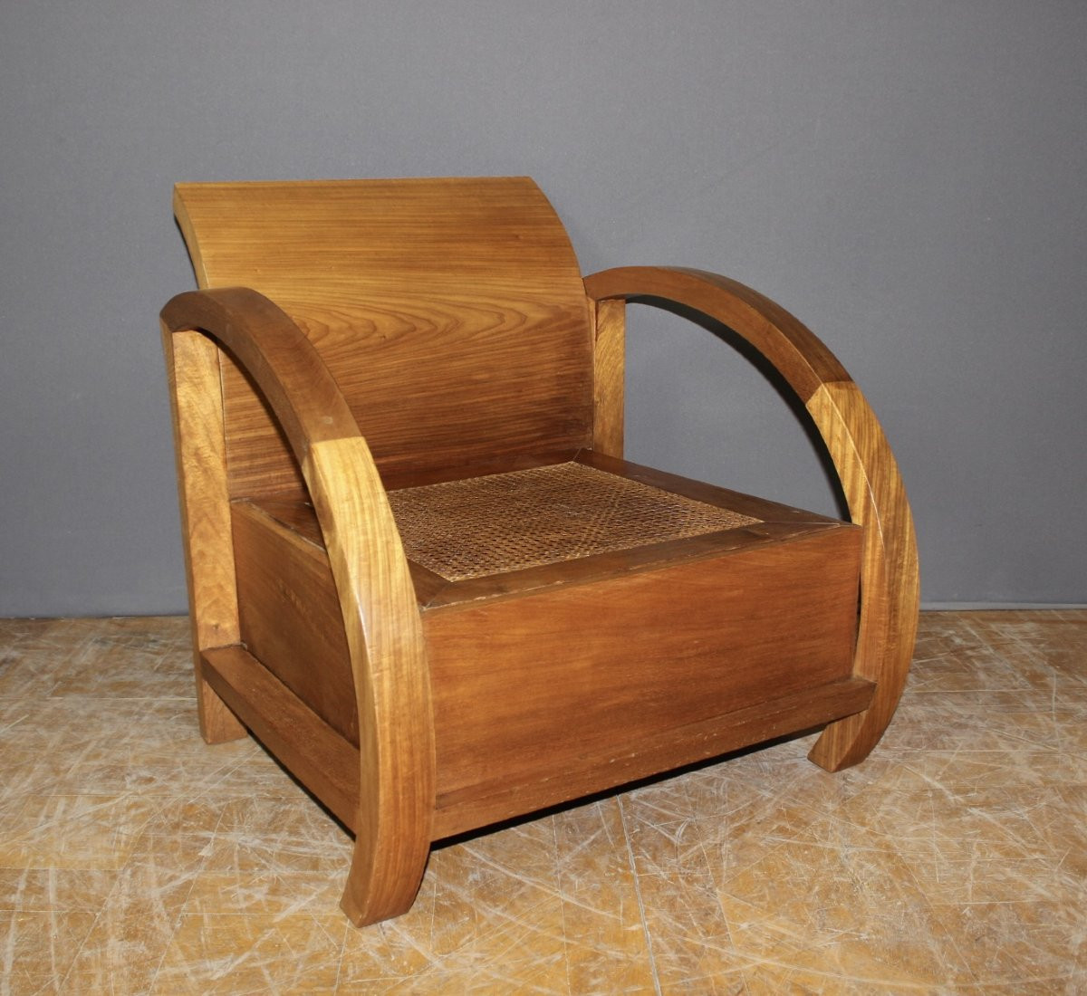 Paire De Fauteuils En Teck De Style  Art Déco -photo-2