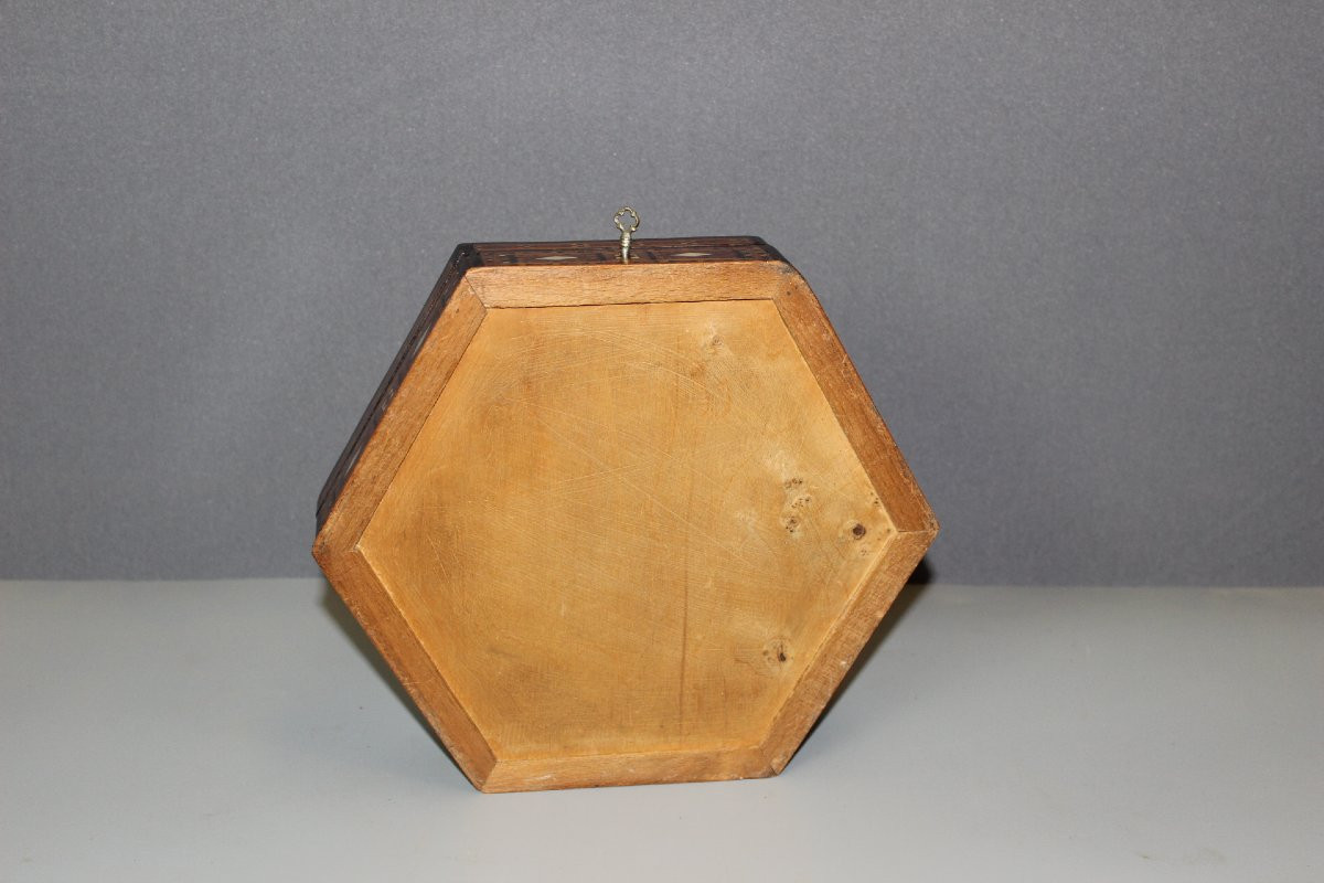 Coffret Syrien Hexagonale En Marqueterie Vers 1920-photo-4