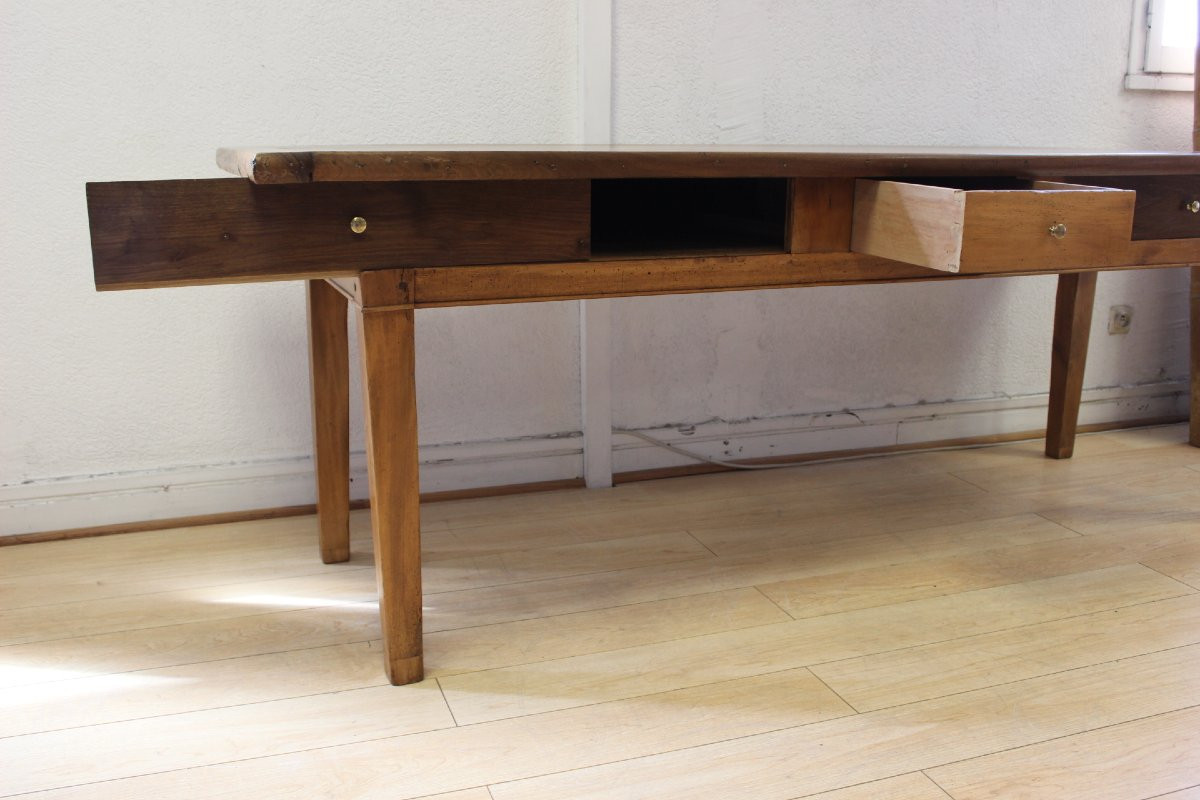 Table de ferme en noyer XIX -photo-3