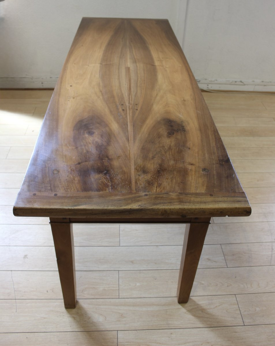 Table de ferme en noyer XIX -photo-4