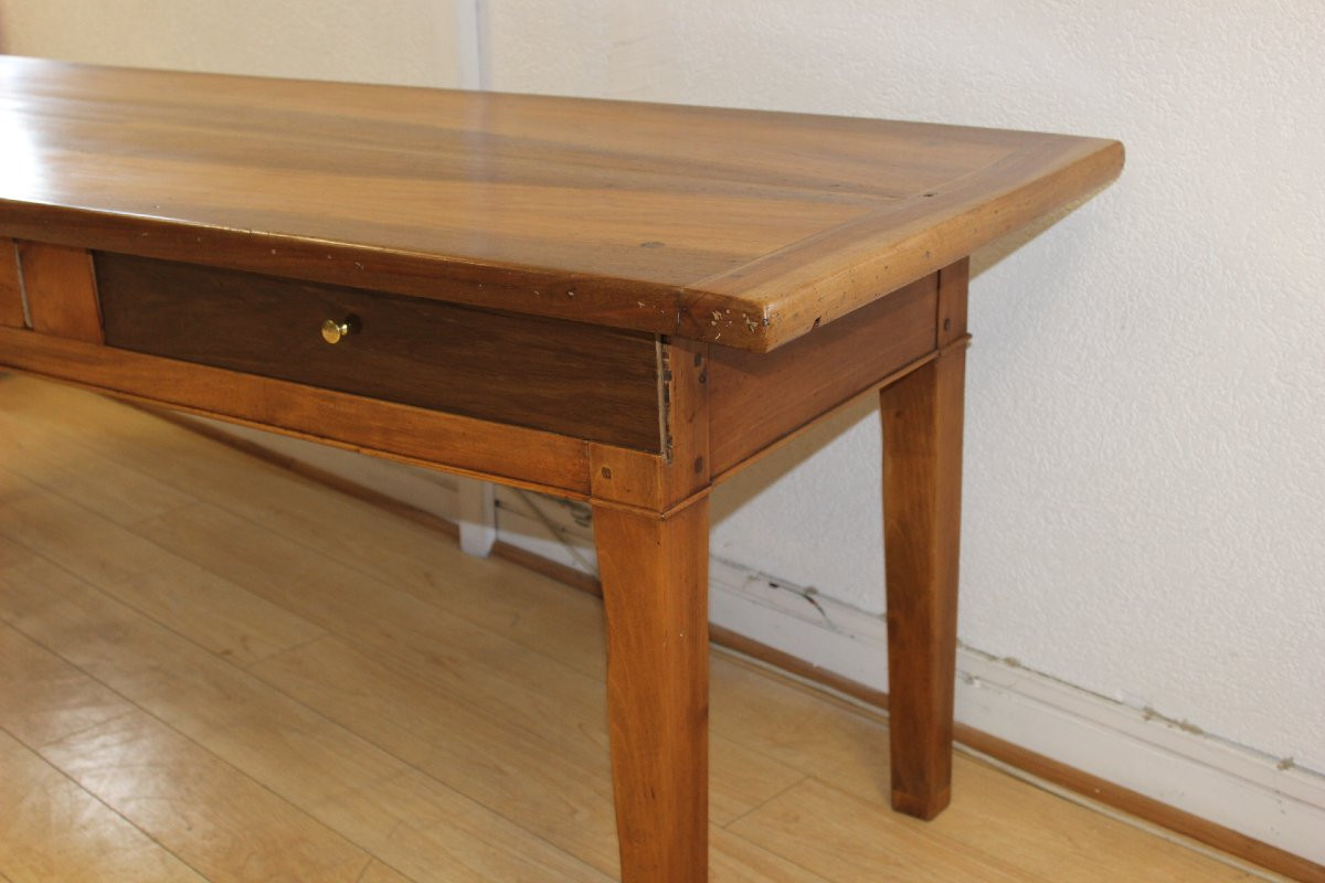 Table de ferme en noyer XIX -photo-3