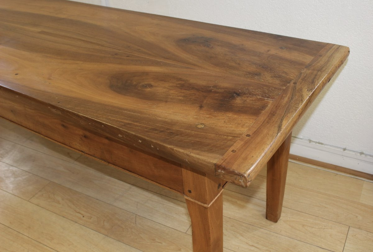 Table de ferme en noyer XIX -photo-6