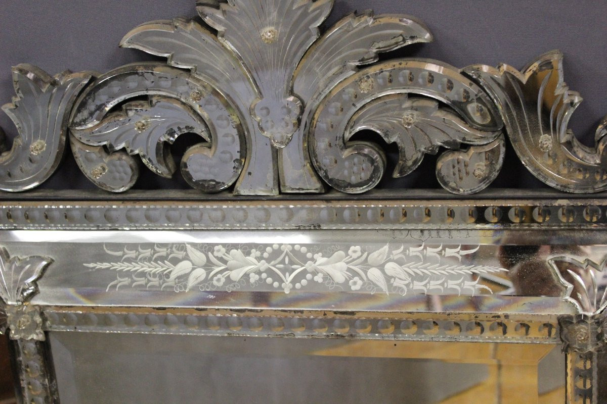 Venetian Mirror With Glazing Beads, Late 19th Century-photo-6