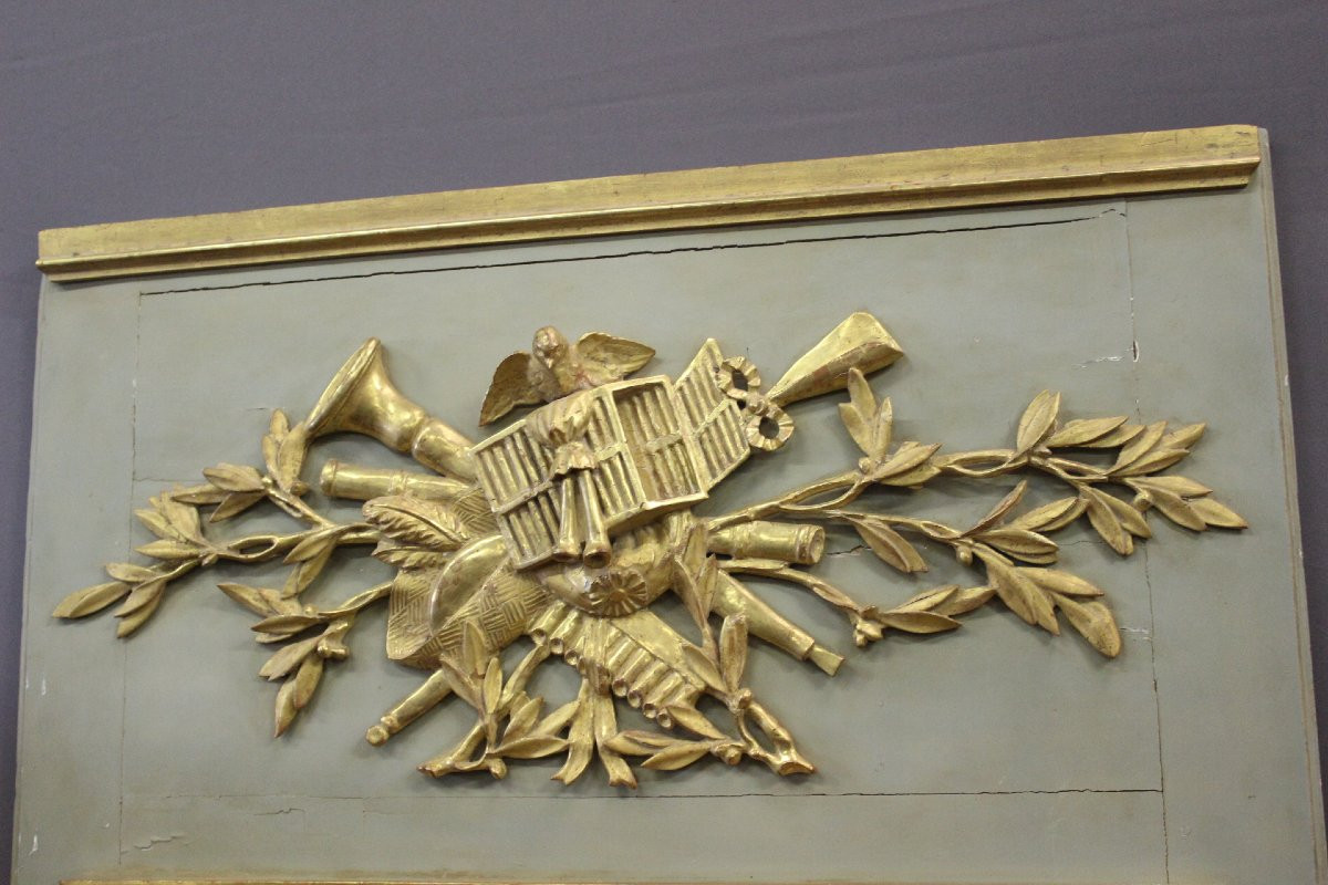 Trumeau Louis XVI en bois doré XIX-photo-1