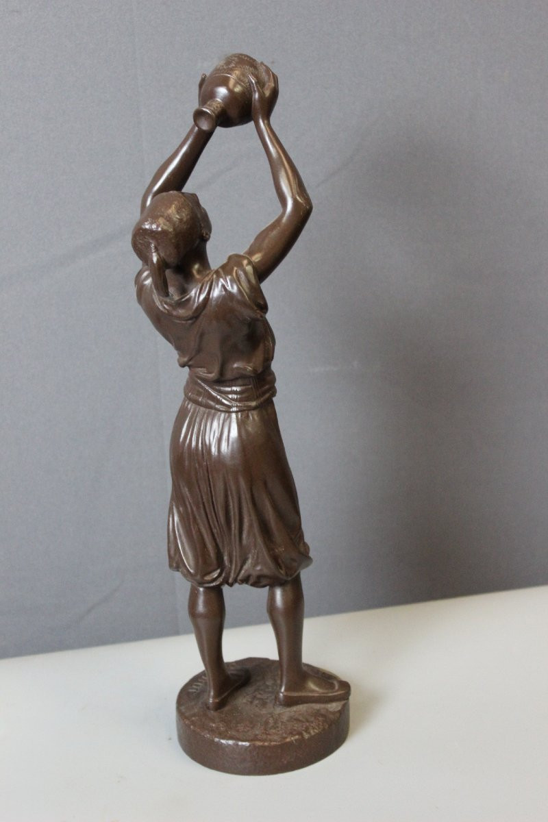 Bronze, Young Tunisian With A Jug By Jean Didier, Early 19th Century-photo-4