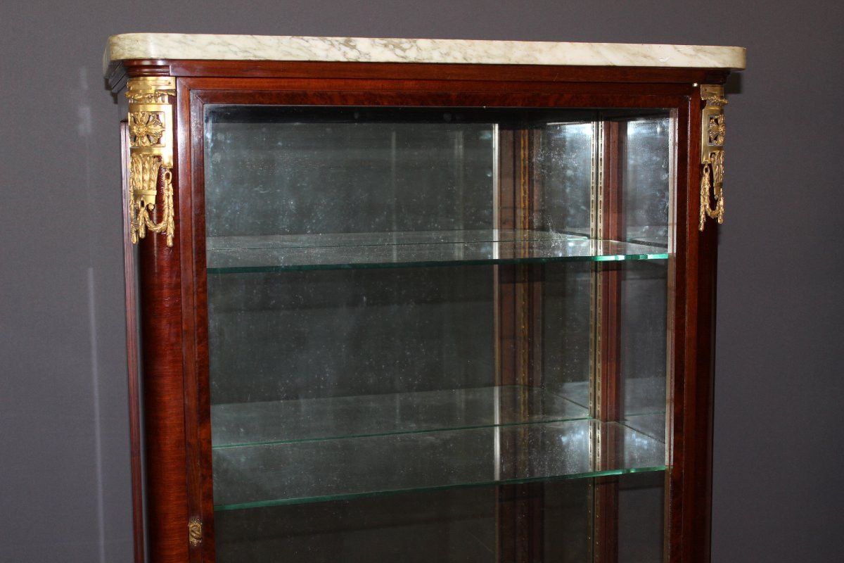 Mahogany And Marquetry Display Case, Late 19th Century -photo-3