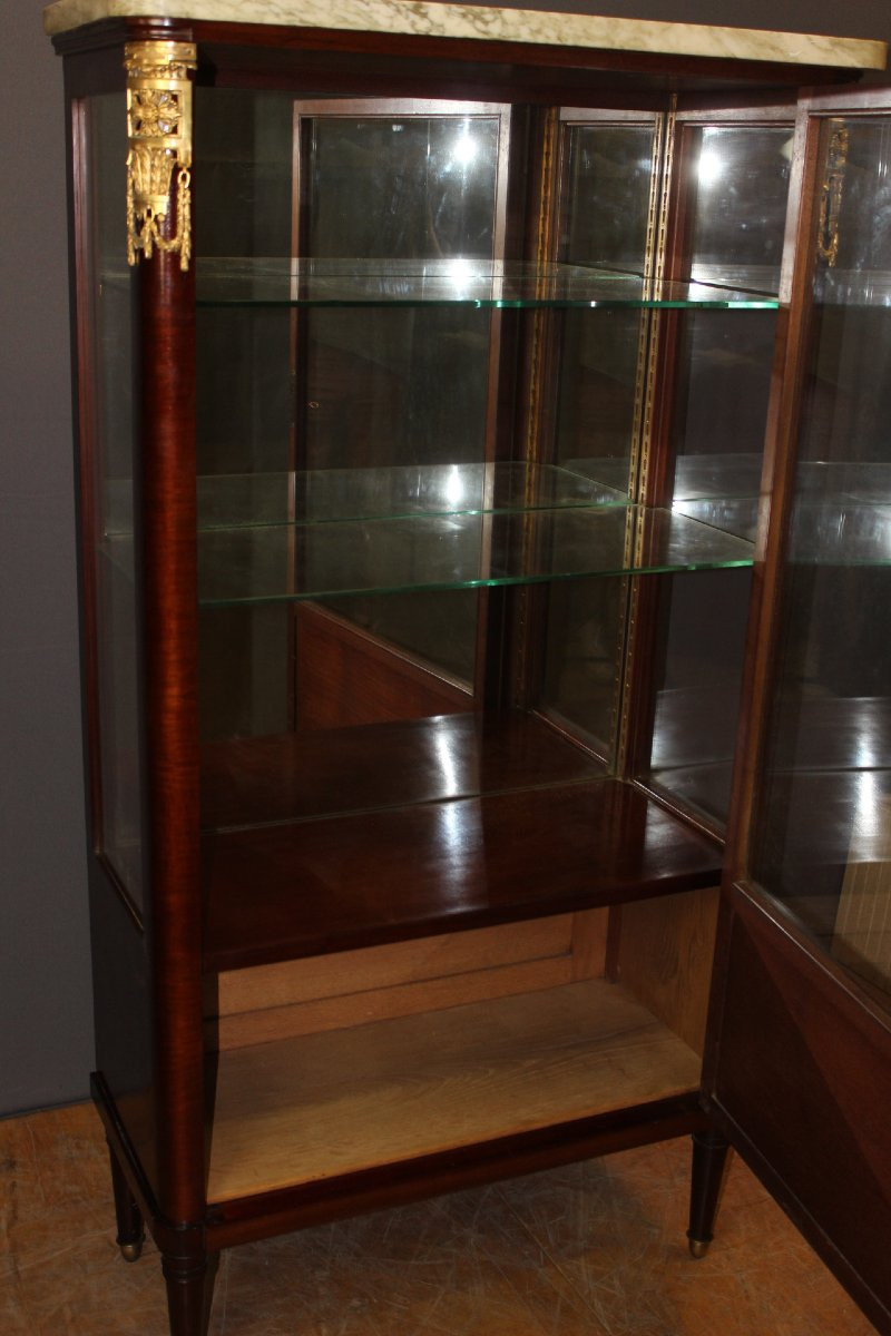 Mahogany And Marquetry Display Case, Late 19th Century -photo-2