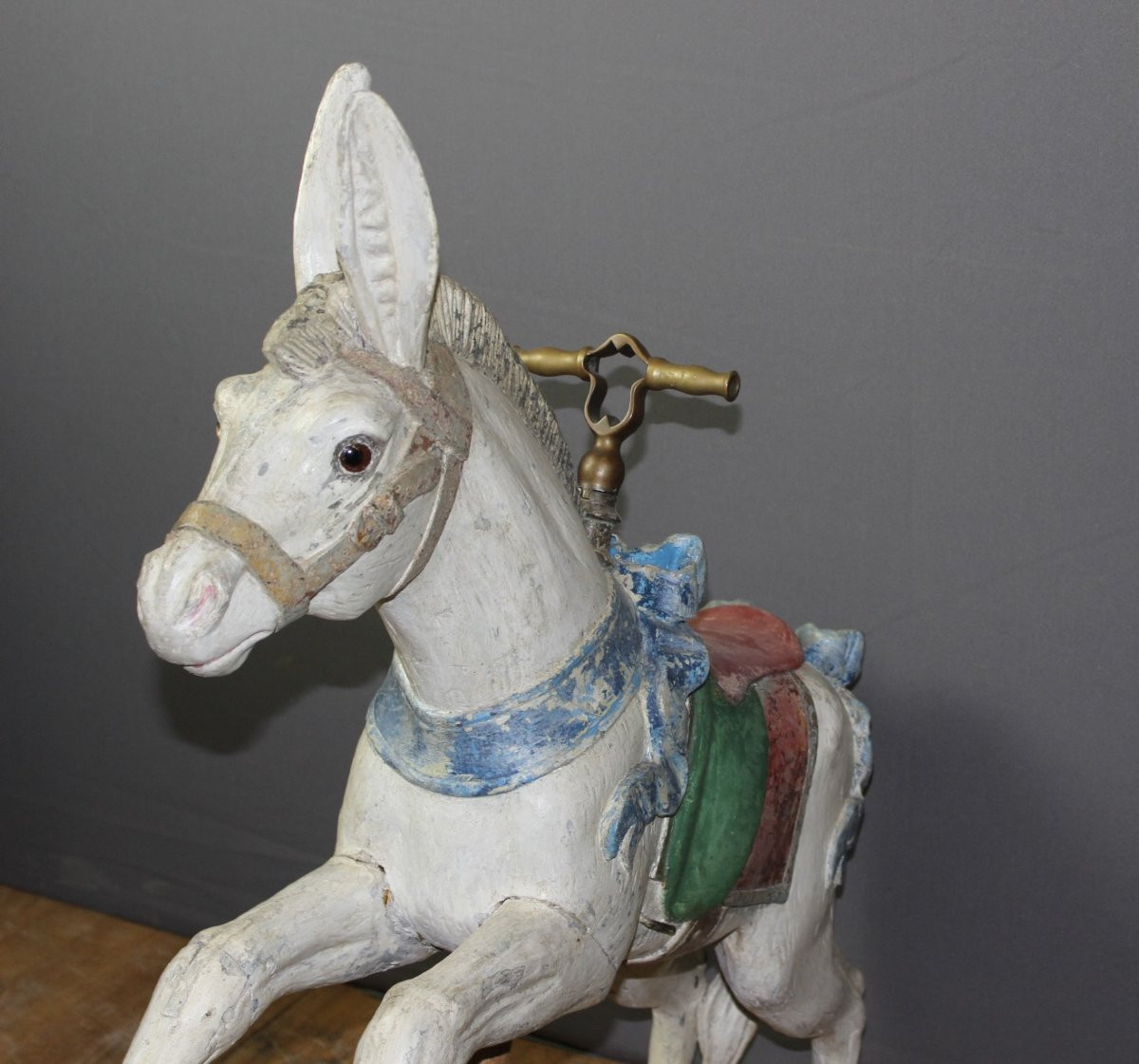 Carved Wooden Merry-go-round Donkey From The 19th Century -photo-3