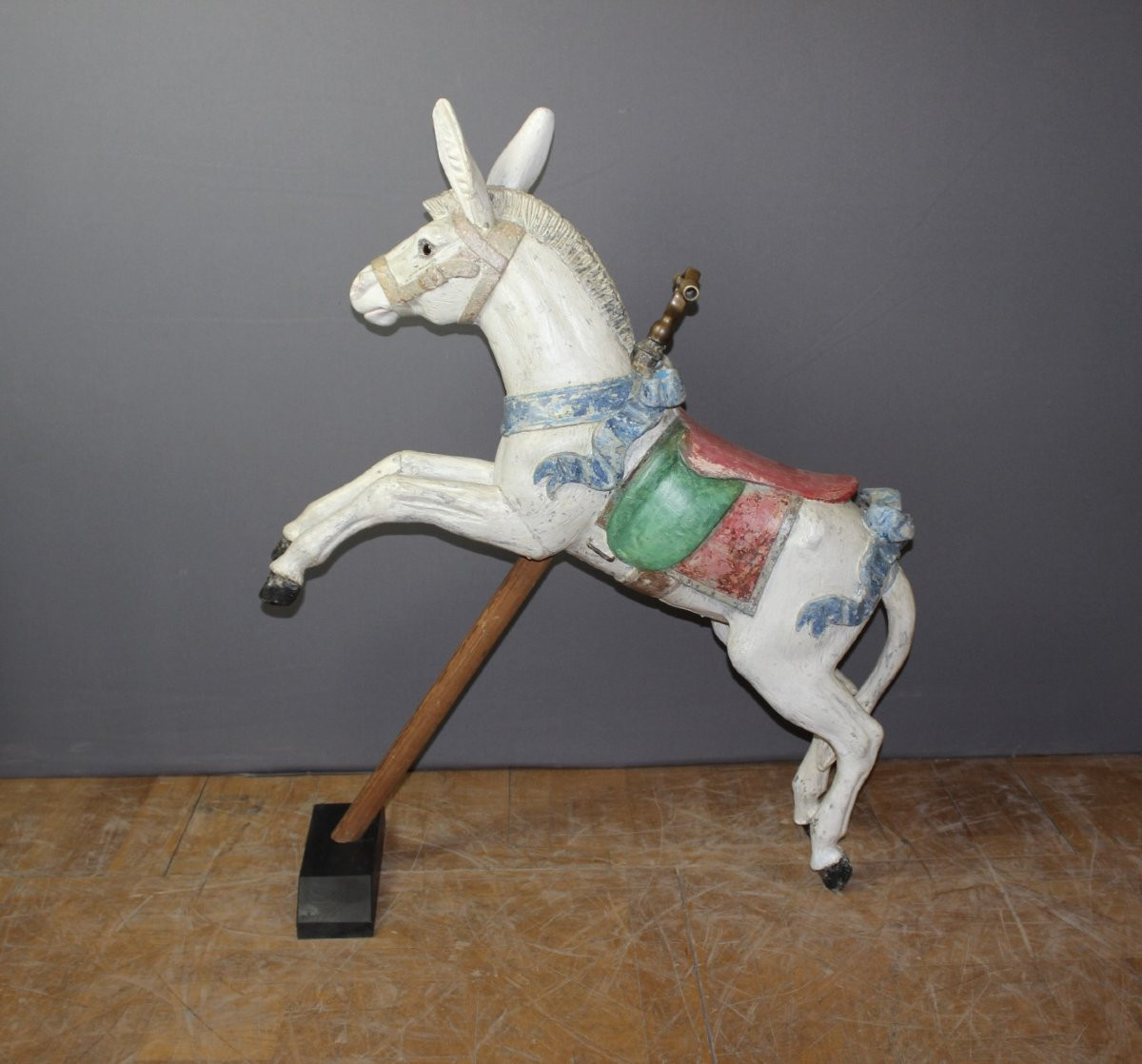Carved Wooden Merry-go-round Donkey From The 19th Century -photo-4