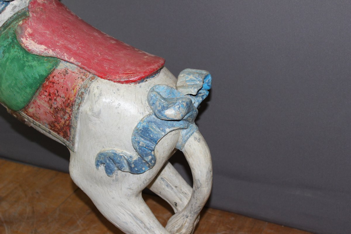 Carved Wooden Merry-go-round Donkey From The 19th Century -photo-6